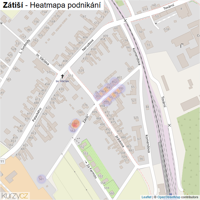 Mapa Zátiší - Firmy v ulici.
