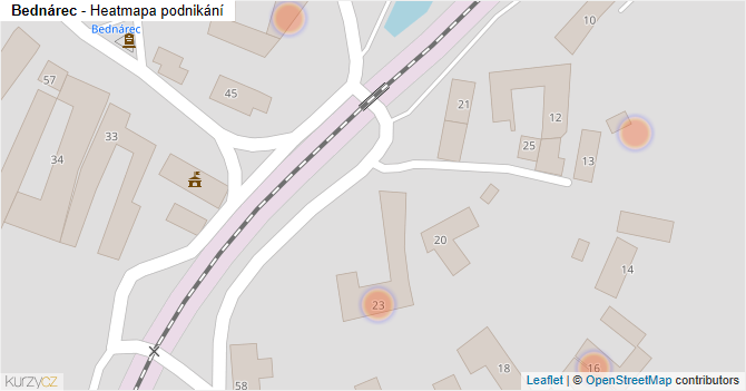 Bednárec - mapa podnikání