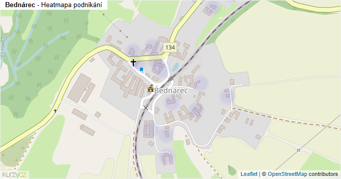 Bednárec - mapa podnikání