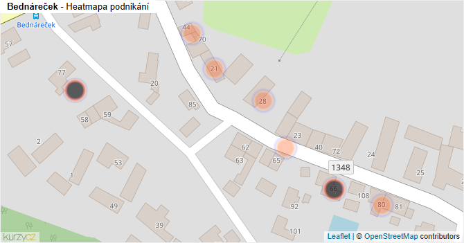 Bednáreček - mapa podnikání
