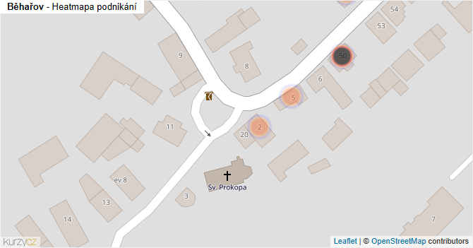 Běhařov - mapa podnikání