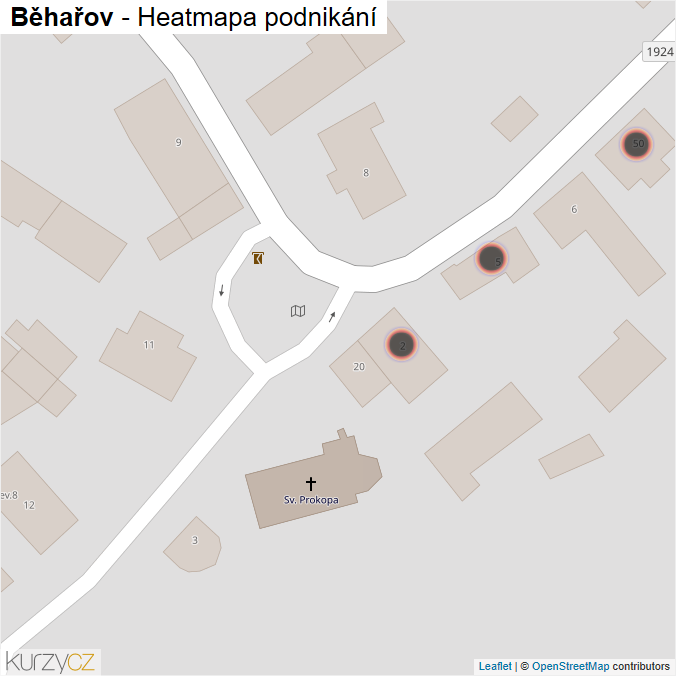 Mapa Běhařov - Firmy v obci.