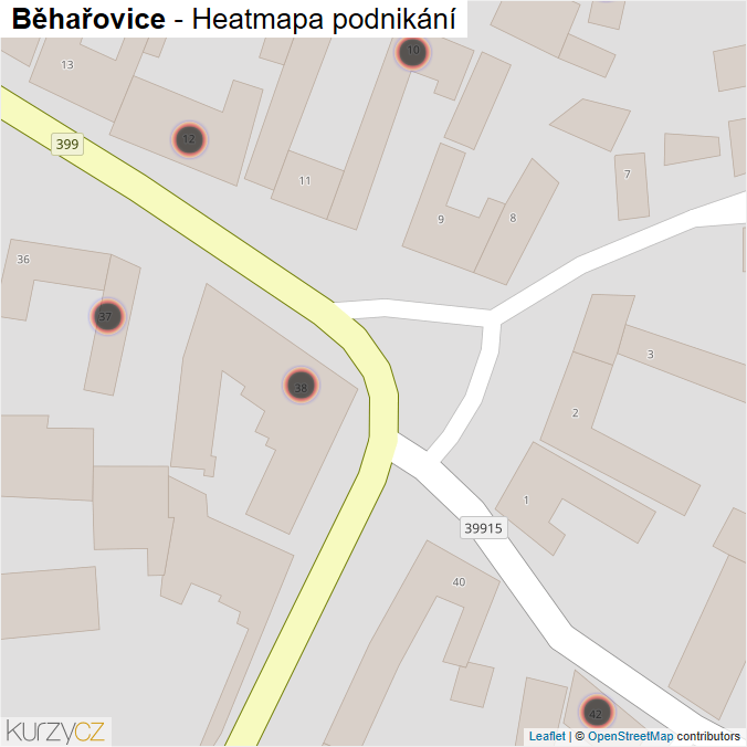 Mapa Běhařovice - Firmy v obci.