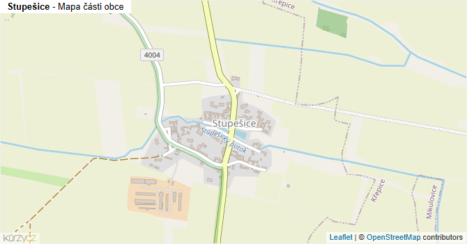 Stupešice - mapa části obce