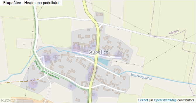 Stupešice - mapa podnikání