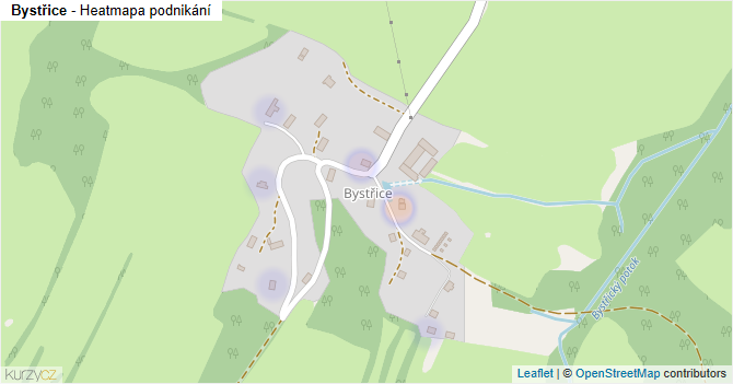 Bystřice - mapa podnikání