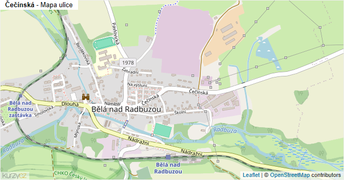 Čečínská - mapa ulice