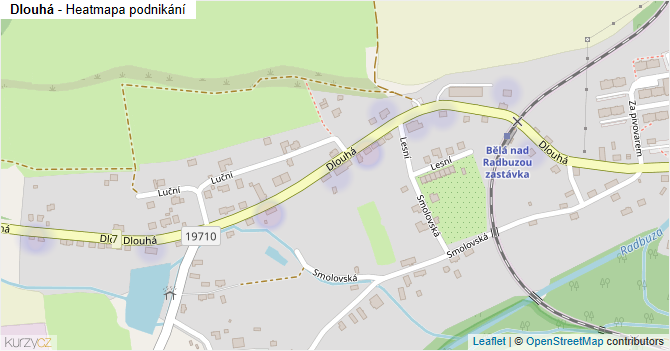Dlouhá - mapa podnikání