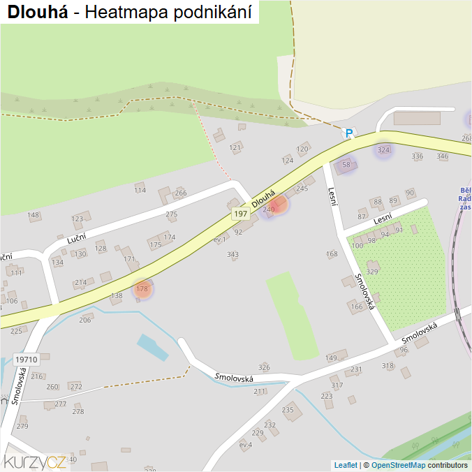 Mapa Dlouhá - Firmy v ulici.