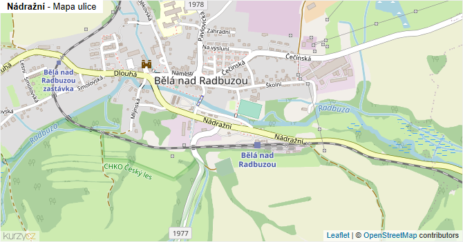 Nádražní - mapa ulice