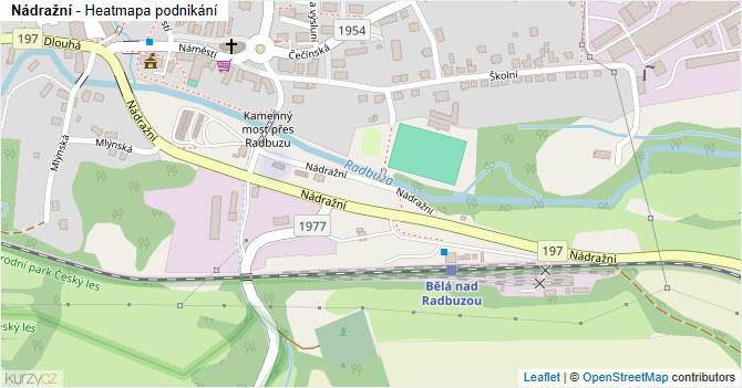 Nádražní - mapa podnikání