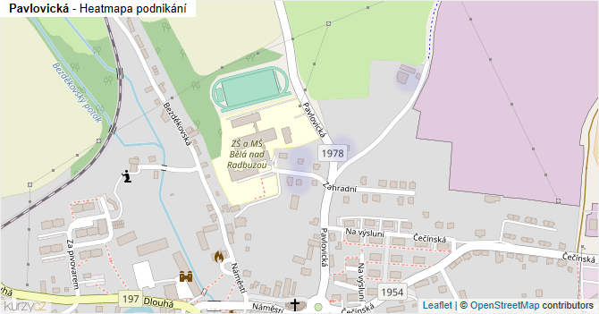 Pavlovická - mapa podnikání