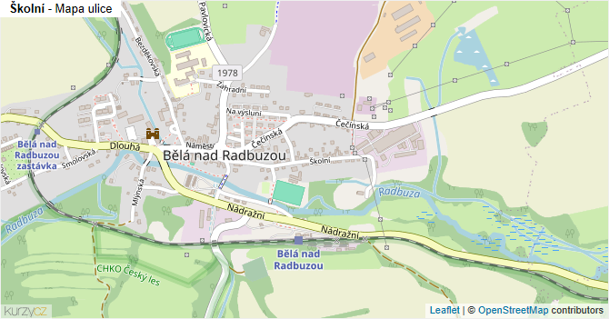 Školní - mapa ulice