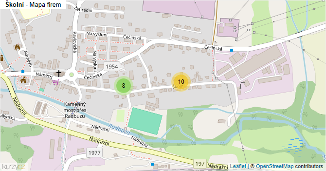 Školní - mapa firem