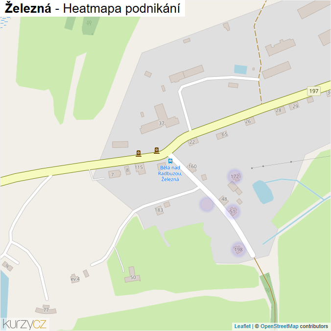 Mapa Železná - Firmy v části obce.