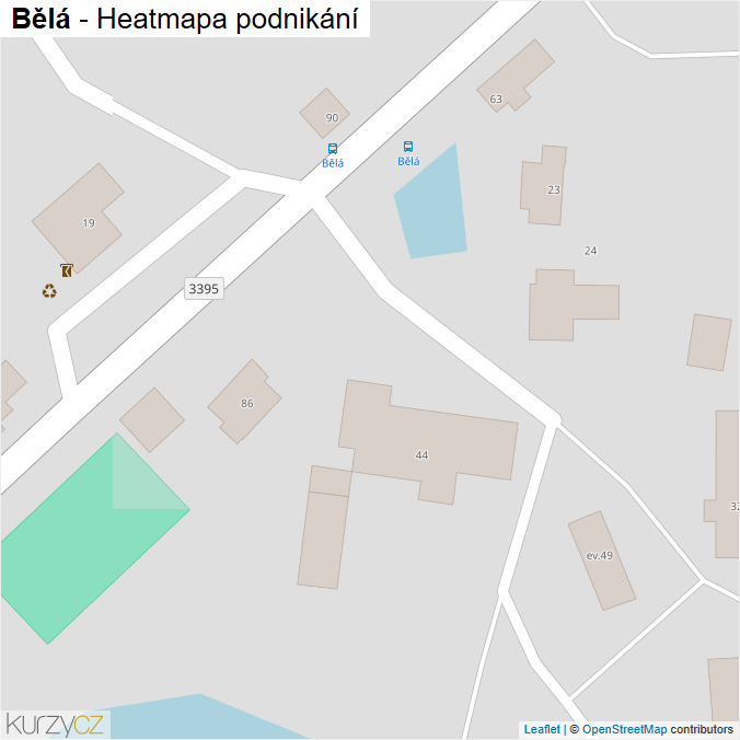 Mapa Bělá - Firmy v obci.