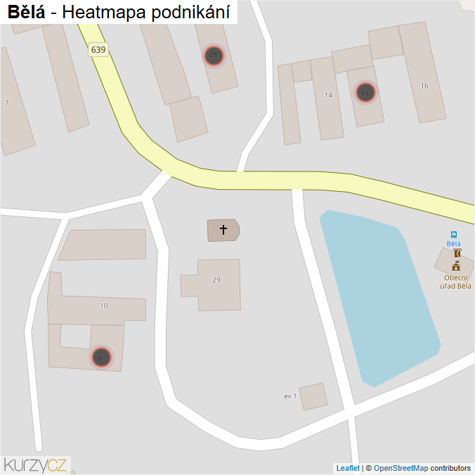 Mapa Bělá - Firmy v obci.