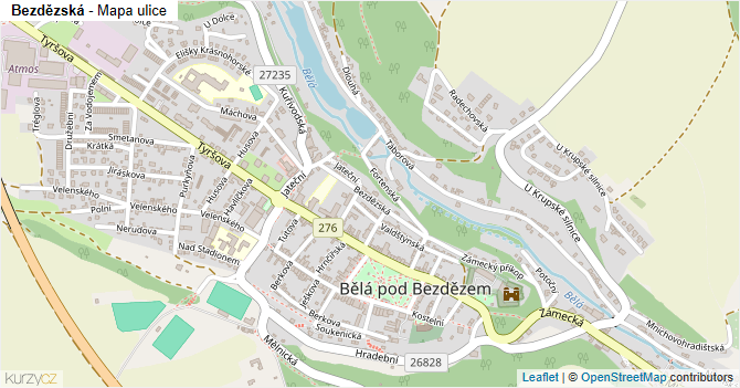 Bezdězská - mapa ulice