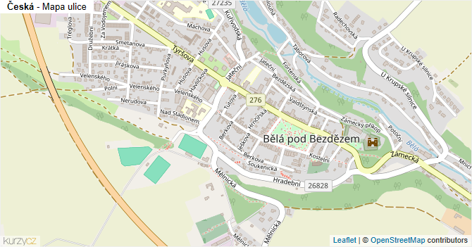 Česká - mapa ulice