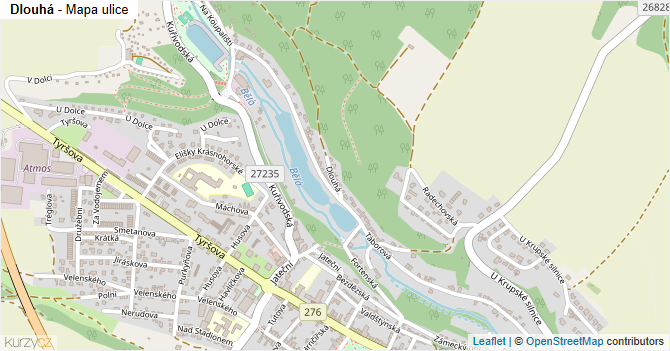 Dlouhá - mapa ulice