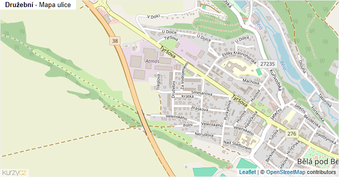 Družební - mapa ulice