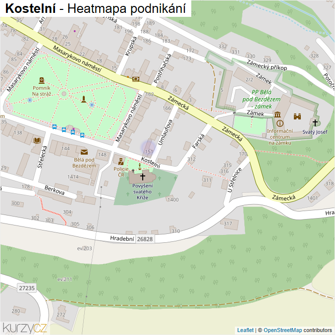 Mapa Kostelní - Firmy v ulici.