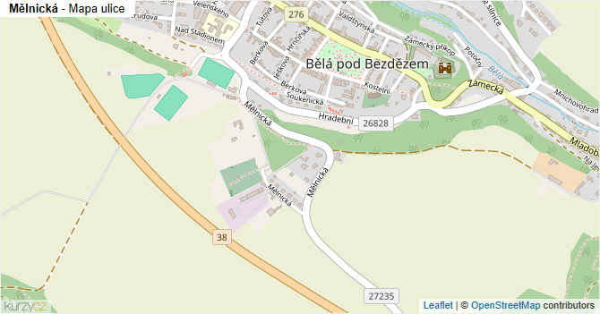Mělnická - mapa ulice