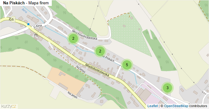 Na Pískách - mapa firem