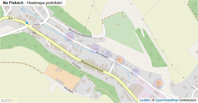 Na Pískách - mapa podnikání