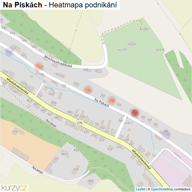 Mapa Na Pískách - Firmy v ulici.