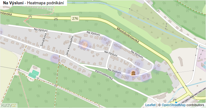 Na Výsluní - mapa podnikání
