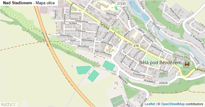 Nad Stadionem - mapa ulice