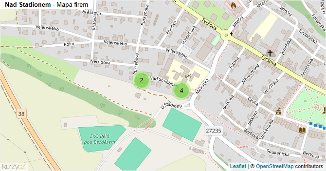 Nad Stadionem - mapa firem