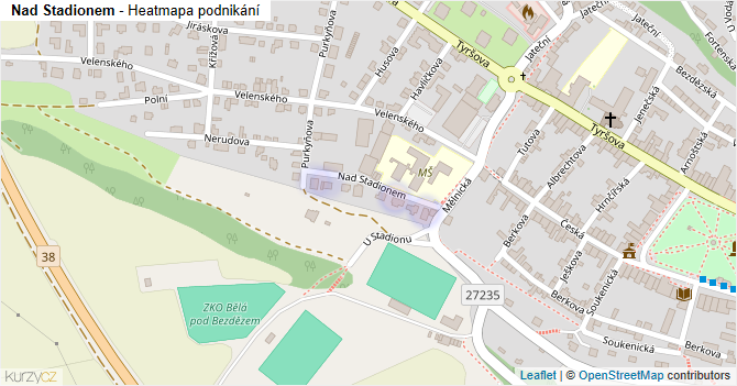 Nad Stadionem - mapa podnikání