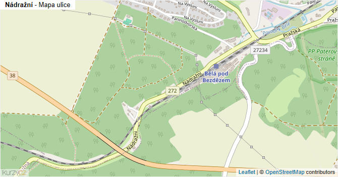 Nádražní - mapa ulice