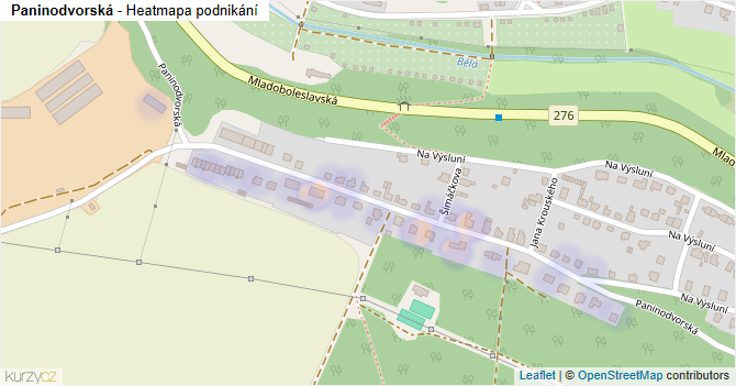 Paninodvorská - mapa podnikání