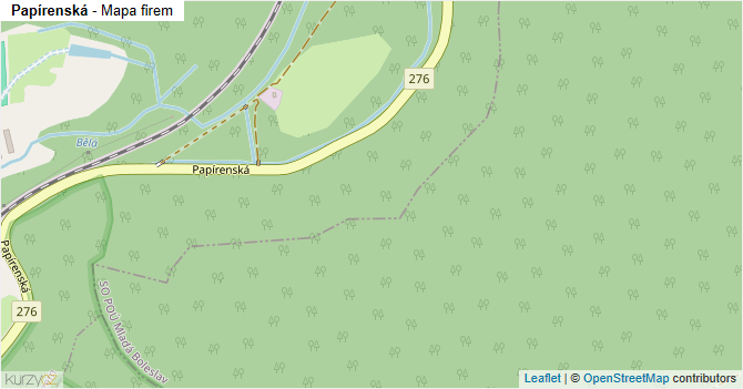 Papírenská - mapa firem
