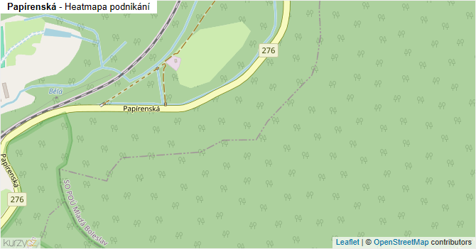 Papírenská - mapa podnikání