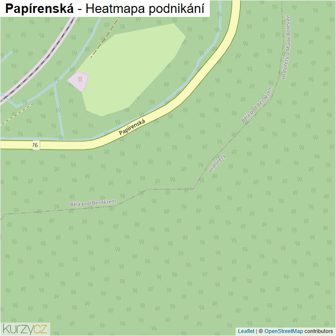 Mapa Papírenská - Firmy v ulici.