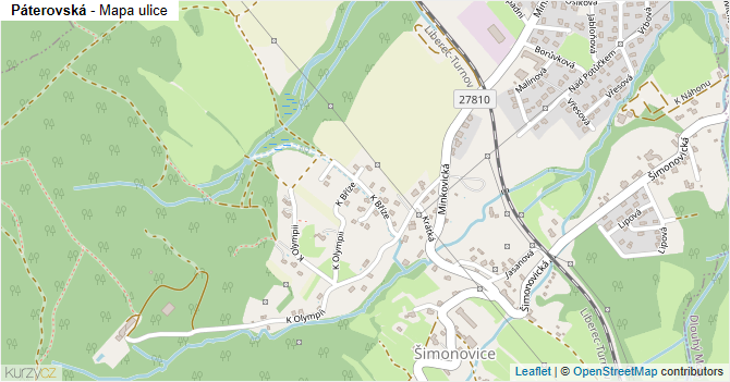 Páterovská - mapa ulice