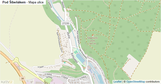 Pod Šibeňákem - mapa ulice
