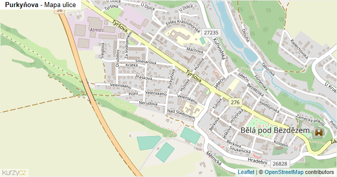 Purkyňova - mapa ulice