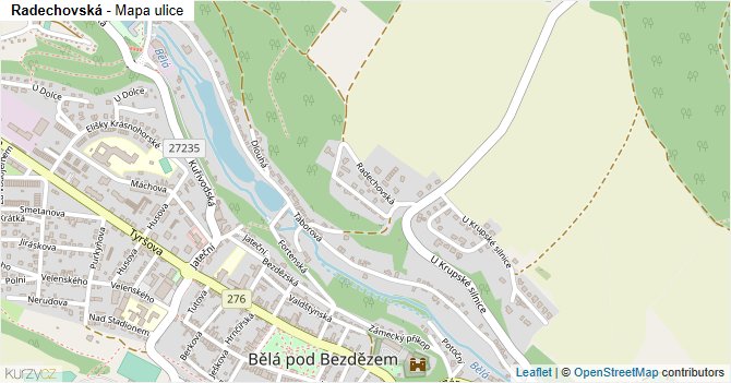 Radechovská - mapa ulice
