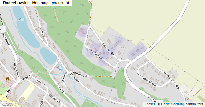 Radechovská - mapa podnikání