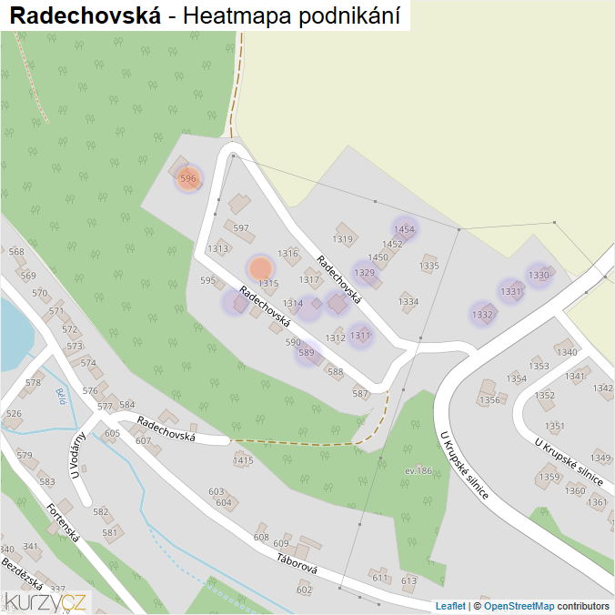 Mapa Radechovská - Firmy v ulici.