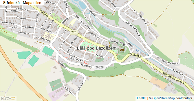 Střelecká - mapa ulice