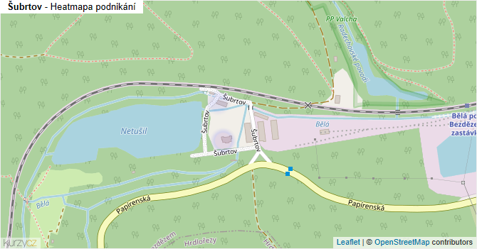 Šubrtov - mapa podnikání