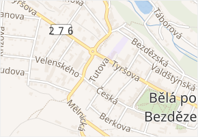 Tutova v obci Bělá pod Bezdězem - mapa ulice