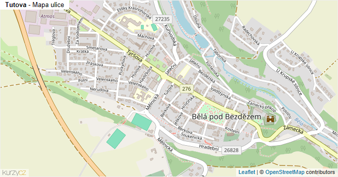 Tutova - mapa ulice