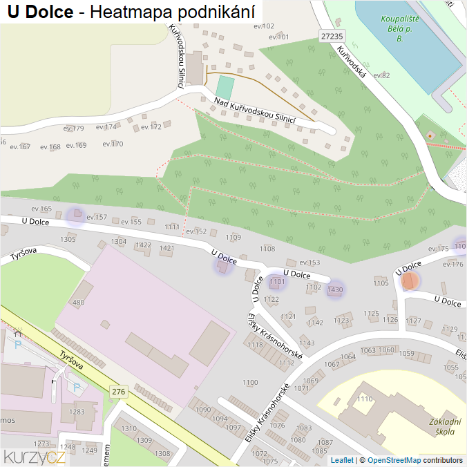Mapa U Dolce - Firmy v ulici.